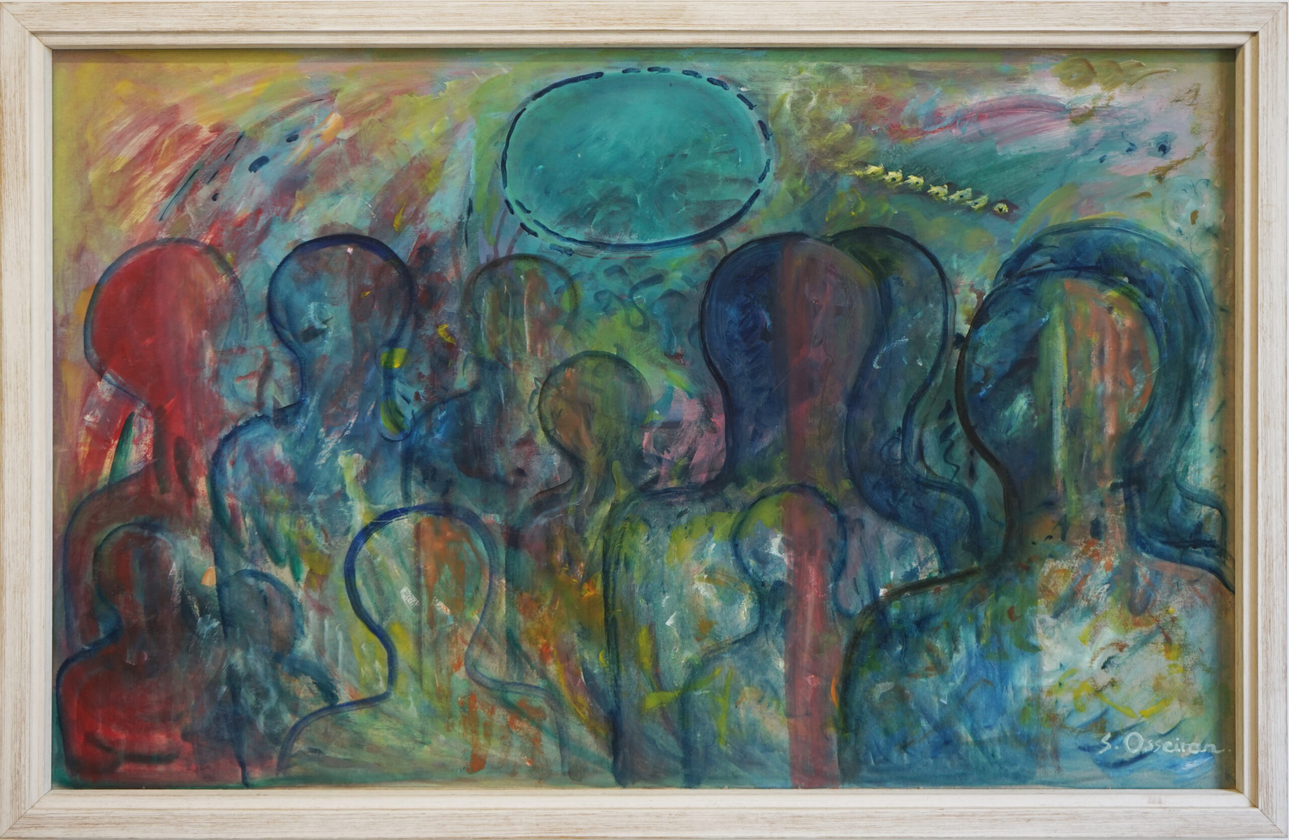 Samia Osseiran silhouette oil oncardboard 70x100,2002